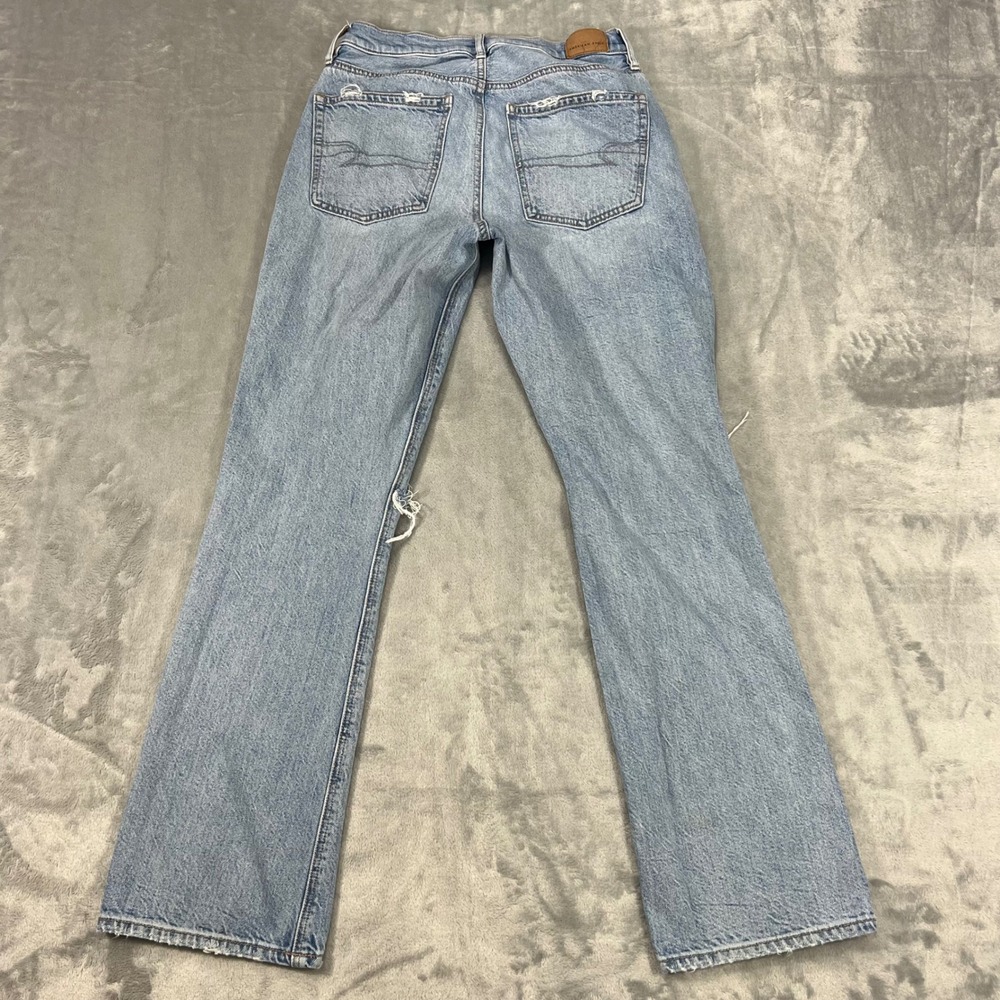 American Eagle Women's Jeans Size 2 28x31 90s Bootcut Light Wash Distressed